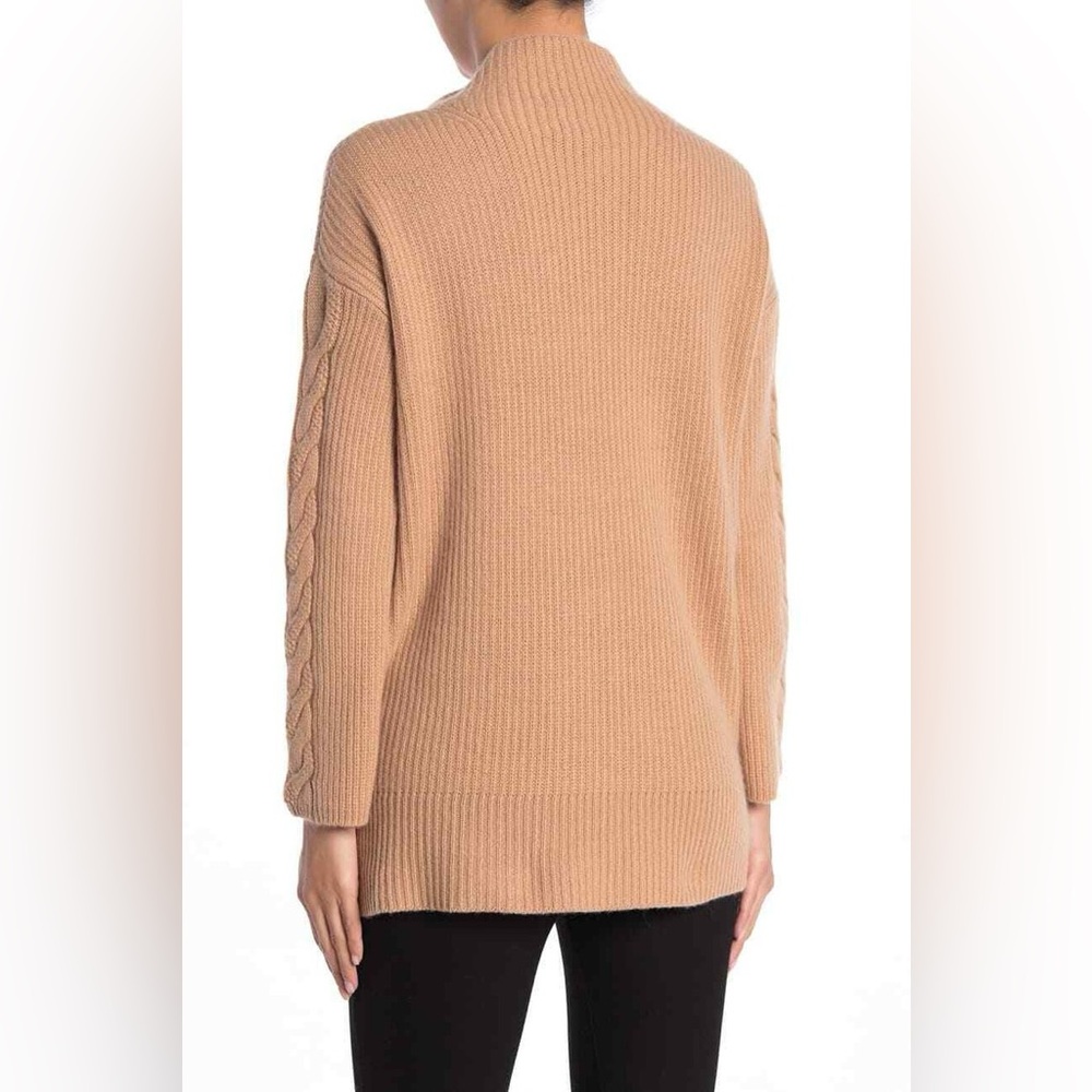 NWT Magaschoni Cashmere Wool Ribbed Funnel Neck Sweater - Picture 3 of 7